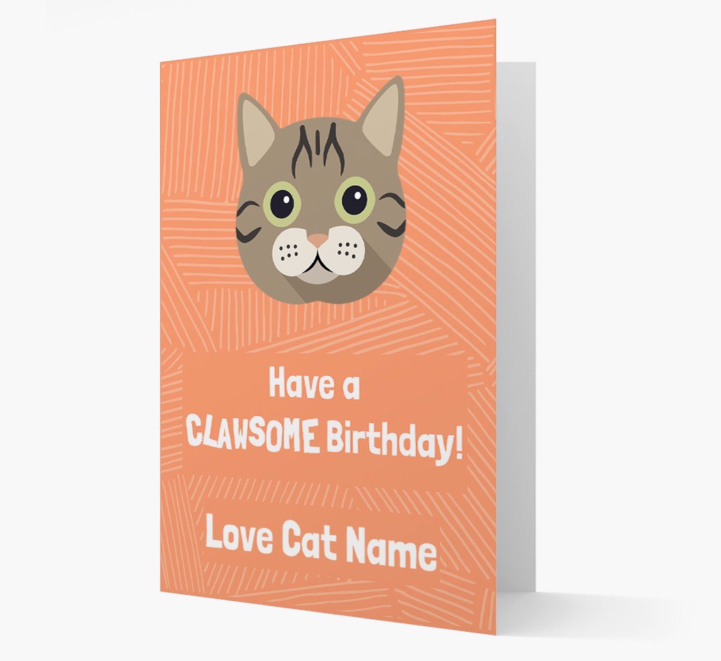 'Clawsome Birthday' - Personalised {breedCommonName} Card Front