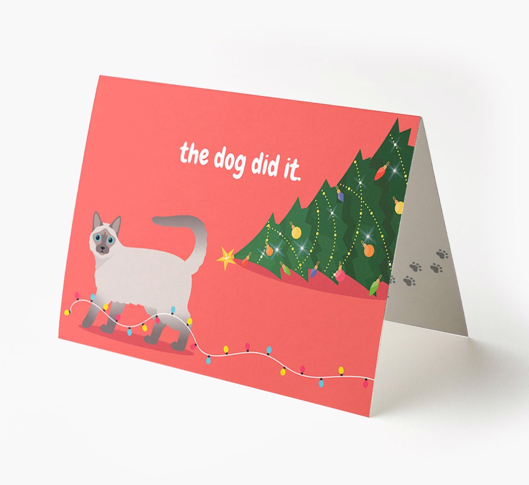 'The Dog Did It' - Personalised {breedFullName} Christmas Card front