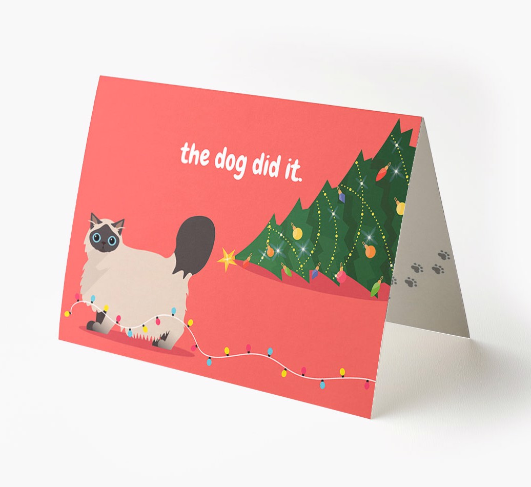 'The Dog Did It' - Personalised {breedFullName} Christmas Card front