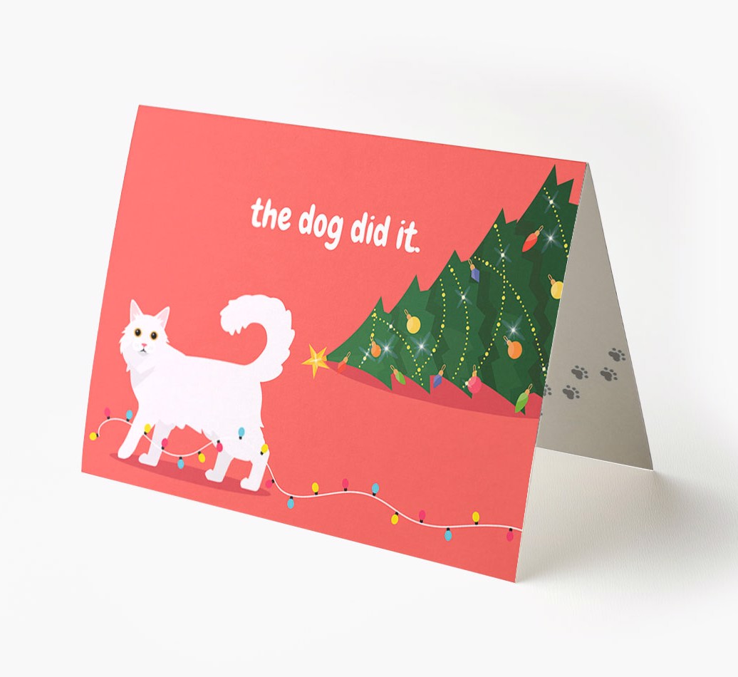 'The Dog Did It' - Personalized {breedFullName} Christmas Card front