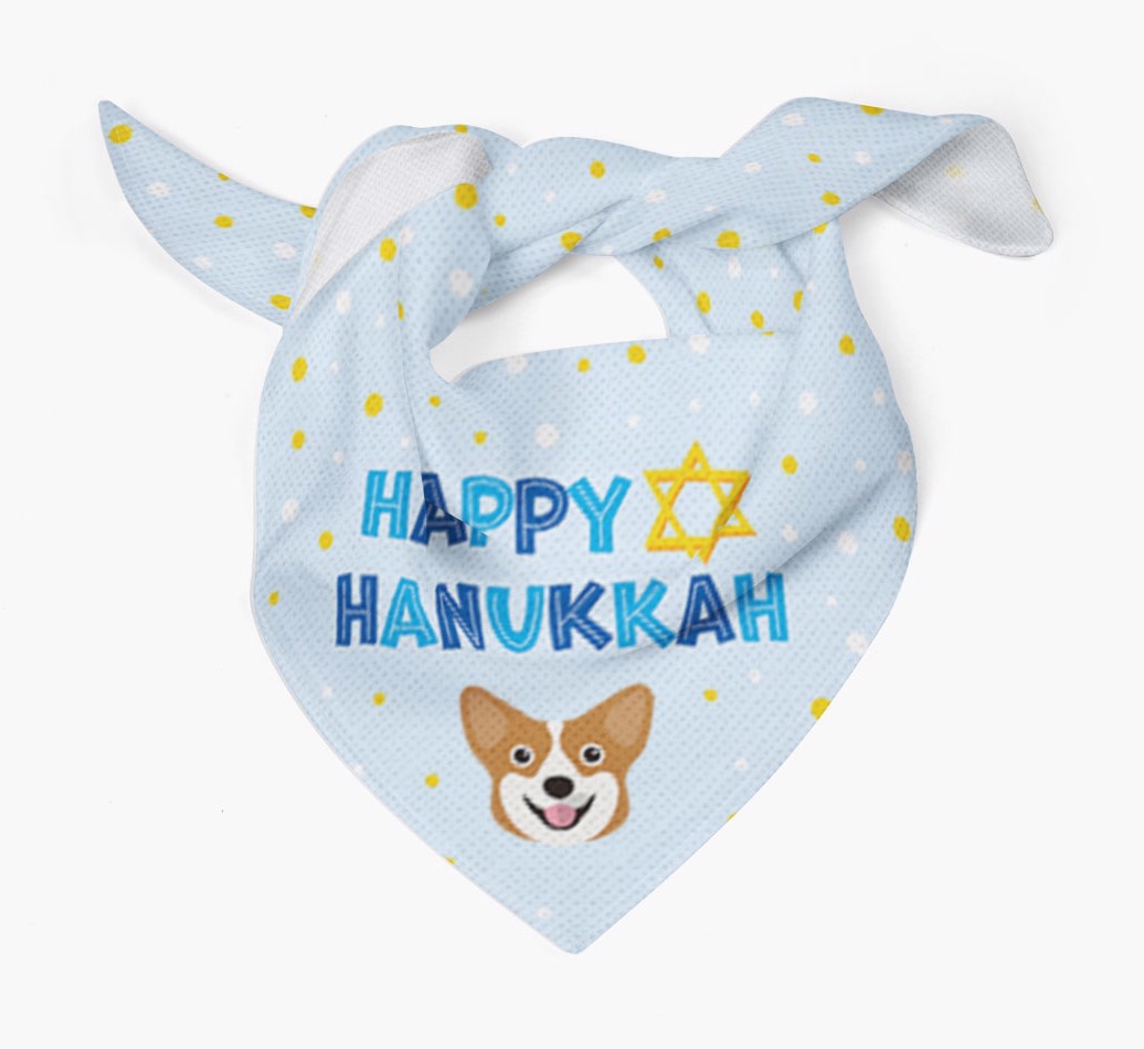 'Happy Hanukkah' - Personalised {breedFullName} Bandana