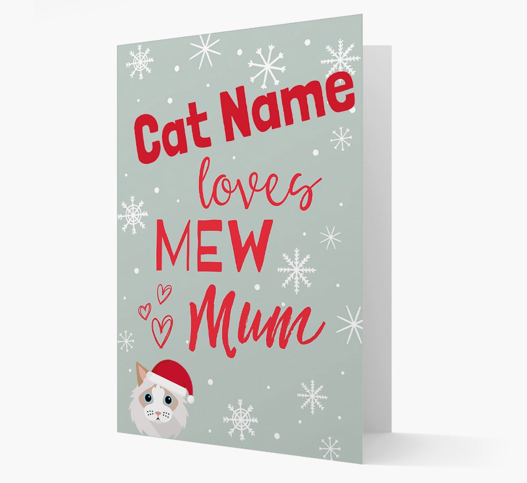 'I Love Mew Mum' - Personalised {breedCommonName} Card Front