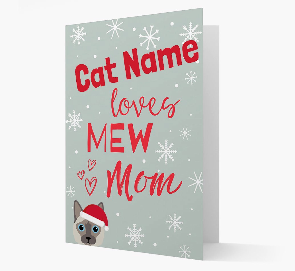 'I Love Mew Mom' - Personalized {breedCommonName} Card Front