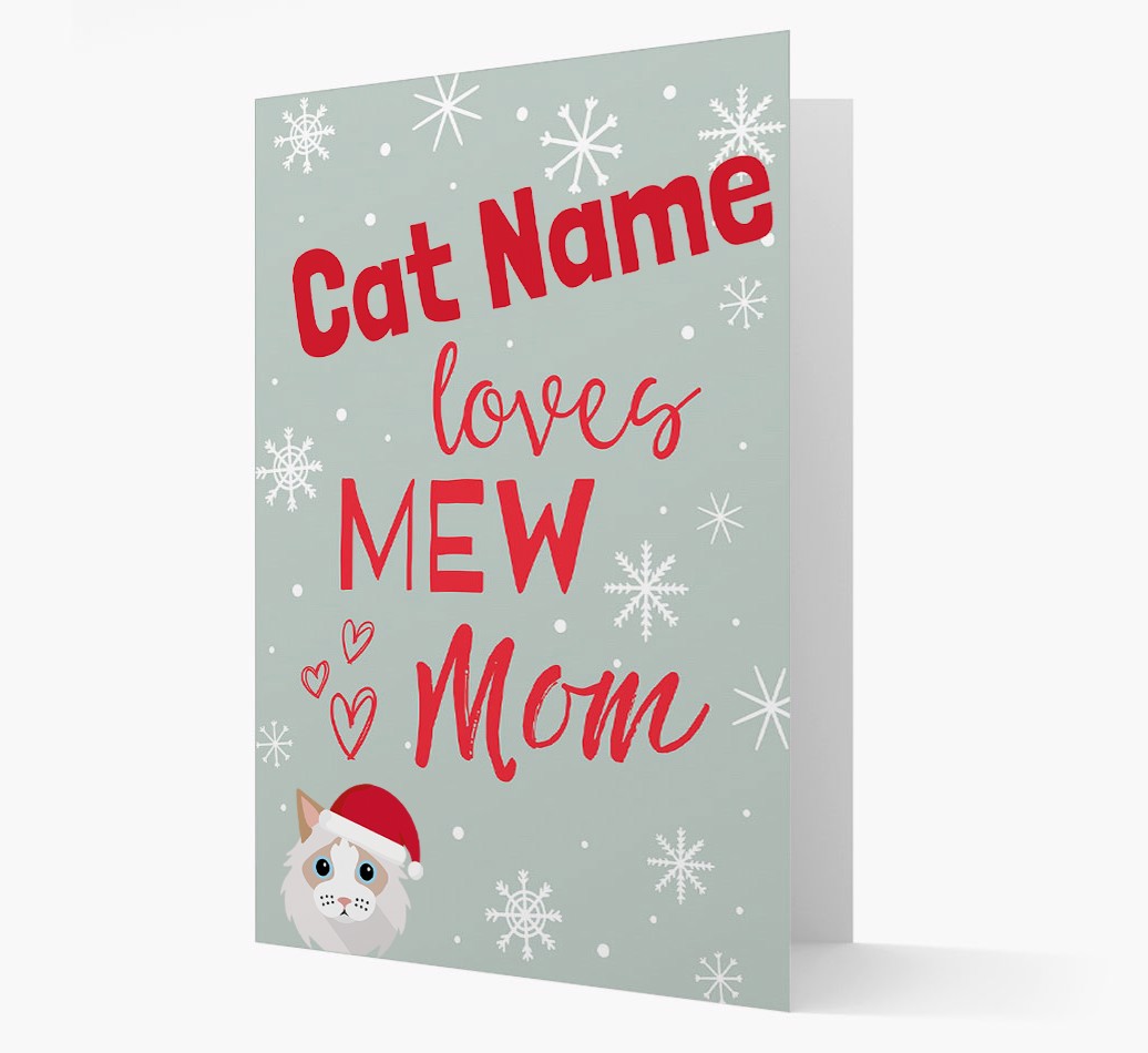 'I Love Mew Mom' - Personalized {breedCommonName} Card Front