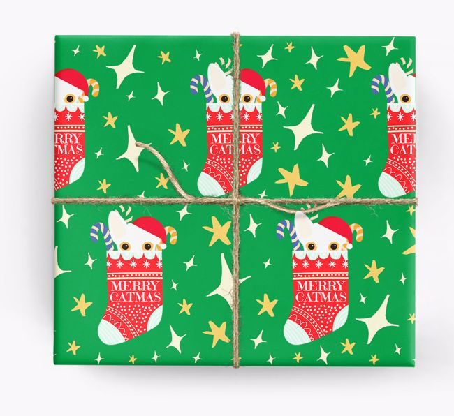 'Merry Catmas' - Personalised {breedFullName} Wrapping Paper