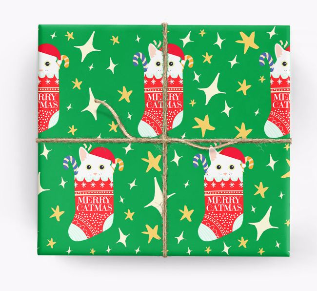 'Merry Catmas' - Personalised {breedFullName} Wrapping Paper