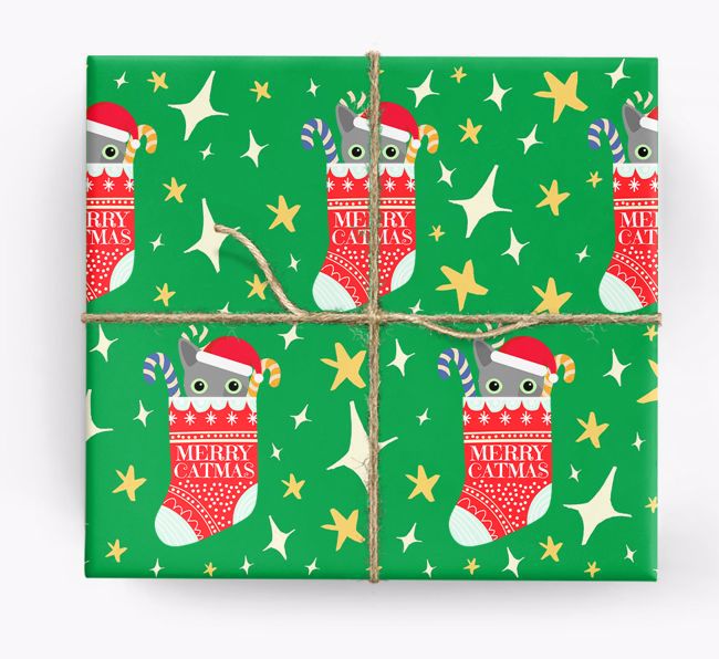 'Merry Catmas' - Personalised {breedFullName} Wrapping Paper