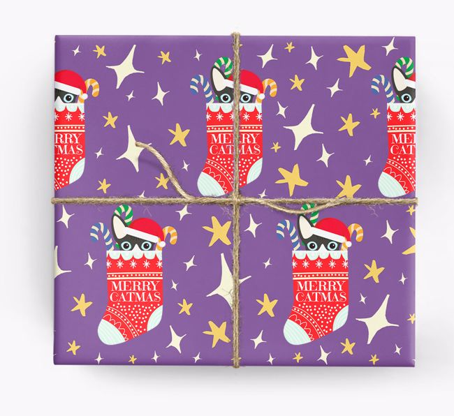 'Merry Catmas' - Personalized {breedFullName} Wrapping Paper