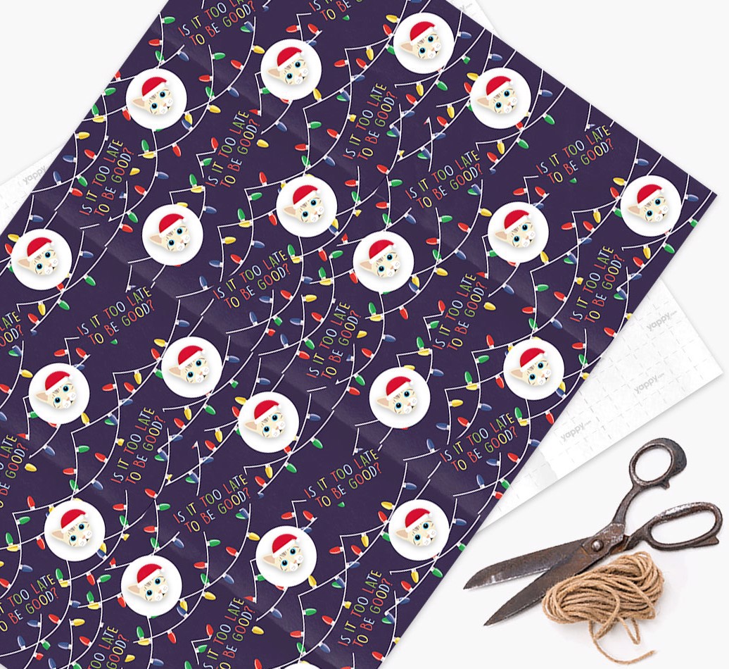 'Is It Too Late?' - Personalized {breedFullName} Wrapping Paper - flat