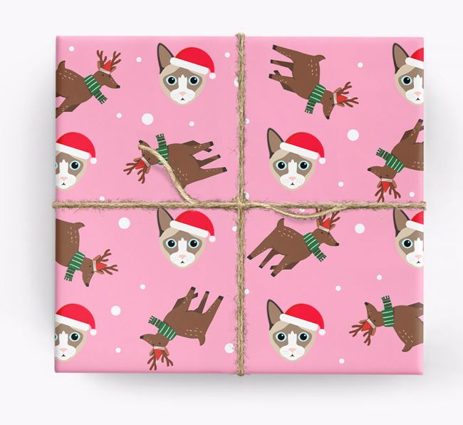 'Reindeer Pattern' - Personalized {breedFullName} Wrapping Paper