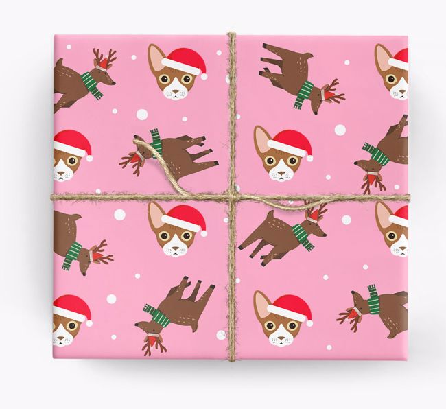 'Reindeer Pattern' - Personalized {breedFullName} Wrapping Paper