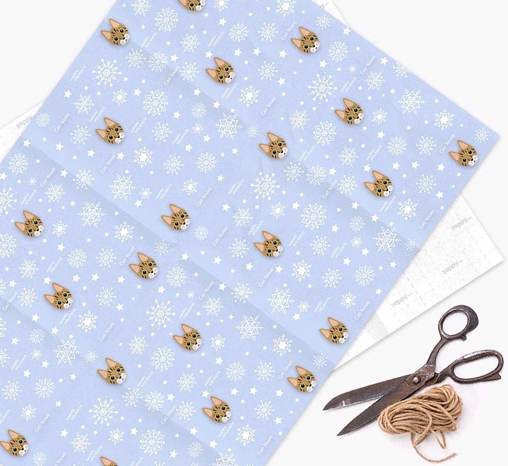 'Happy Holidays' - Personalized {breedFullName} Wrapping Paper - flat