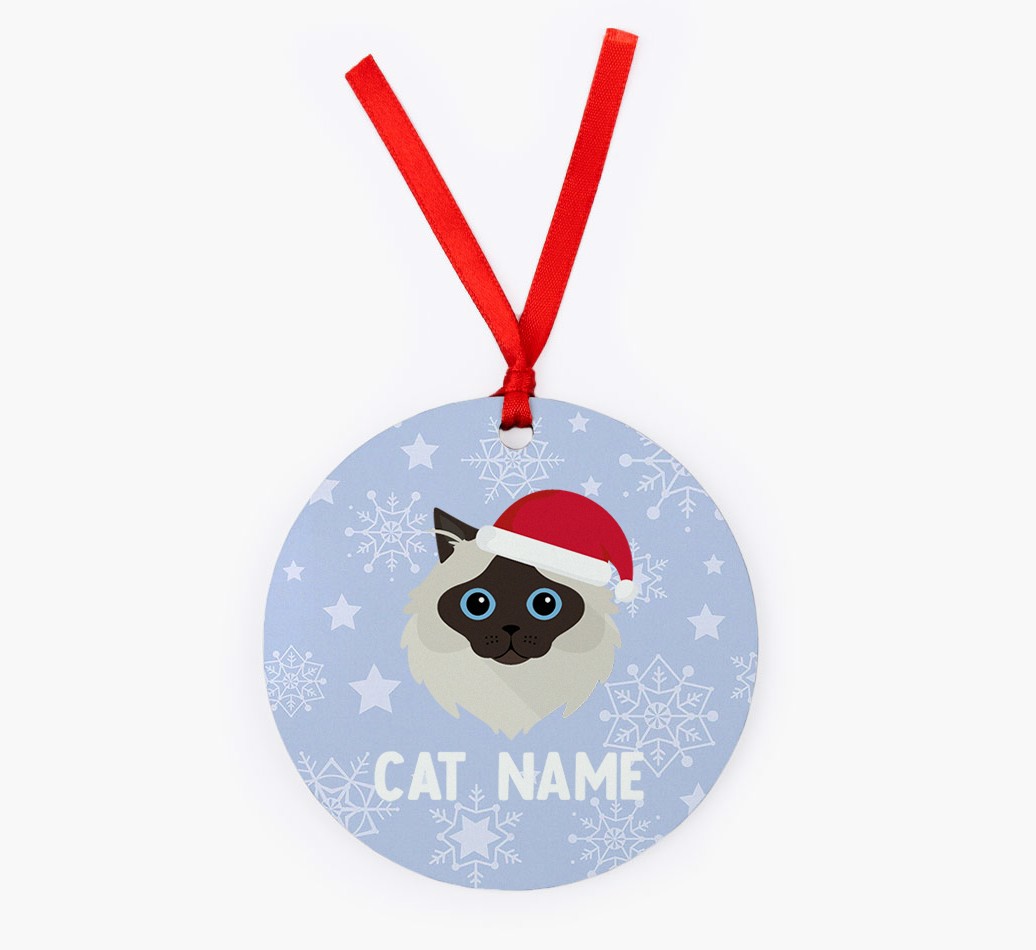 Snowflake: Personalised {breedCommonName} Christmas Decoration - Front