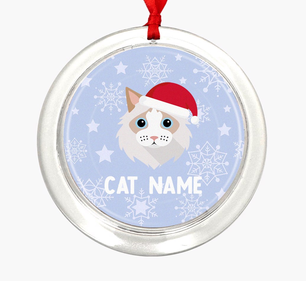 Snowflake: Personalized {breedCommonName} Christmas Decoration - Front