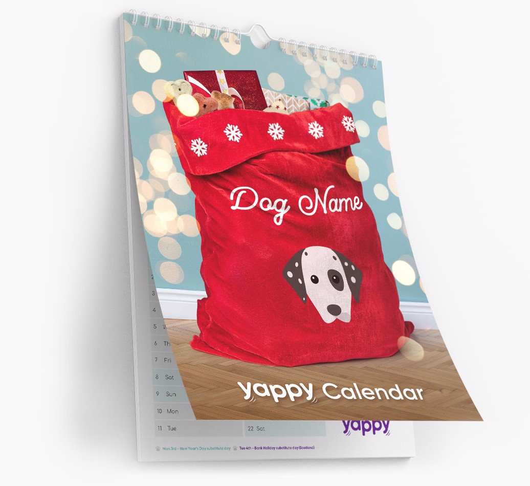 Personalised Dog Calendar - Cover Page Angled Shot