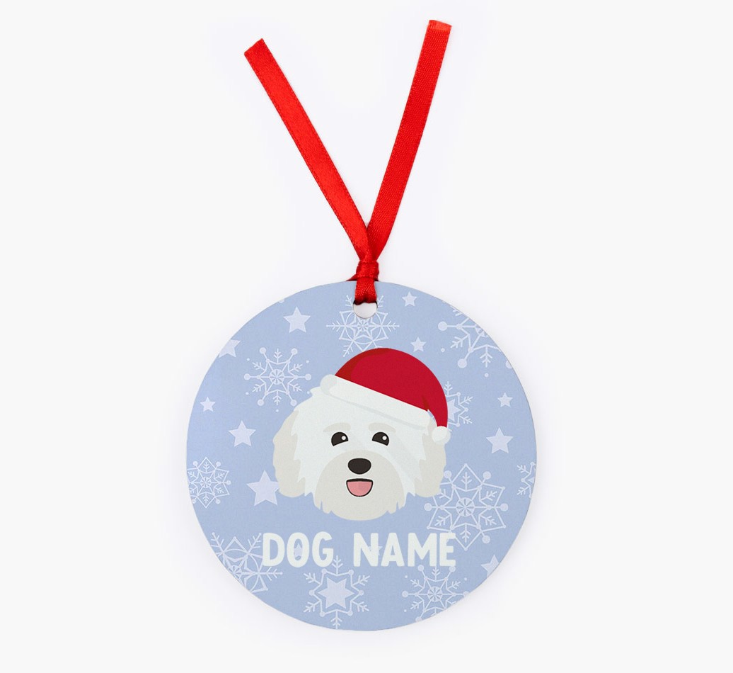 Snowflake: Personalised {breedFullName} Ornament - Front