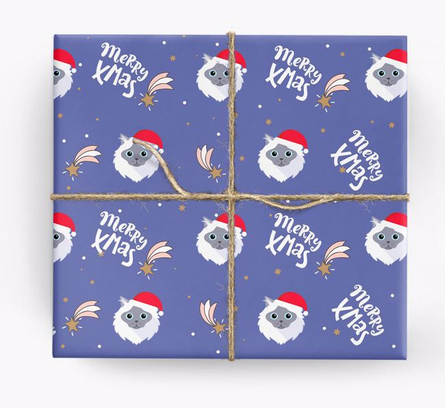 'Merry X-Mas' - Personalised {breedFullName} Wrapping Paper