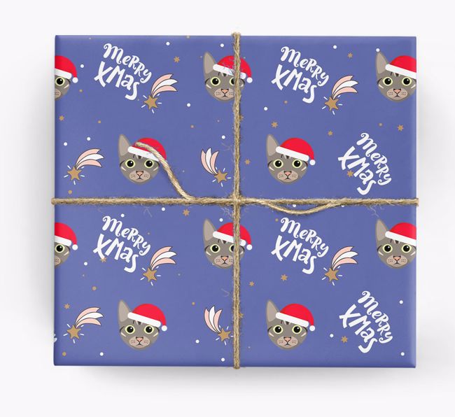 'Merry X-Mas' - Personalised {breedFullName} Wrapping Paper