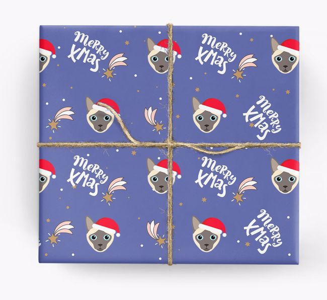 'Merry X-Mas' - Personalized {breedFullName} Wrapping Paper