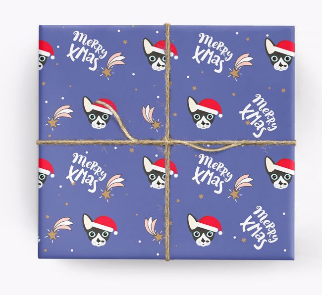 'Merry X-Mas' - Personalised {breedFullName} Wrapping Paper