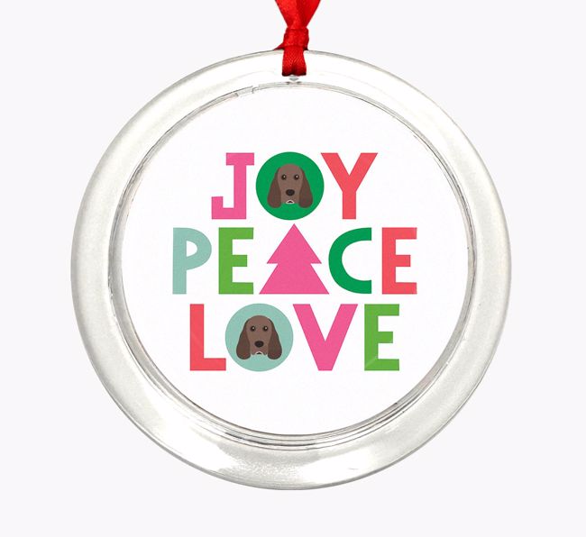  'Joy Peace Love' - {breedFullName} Christmas Decoration