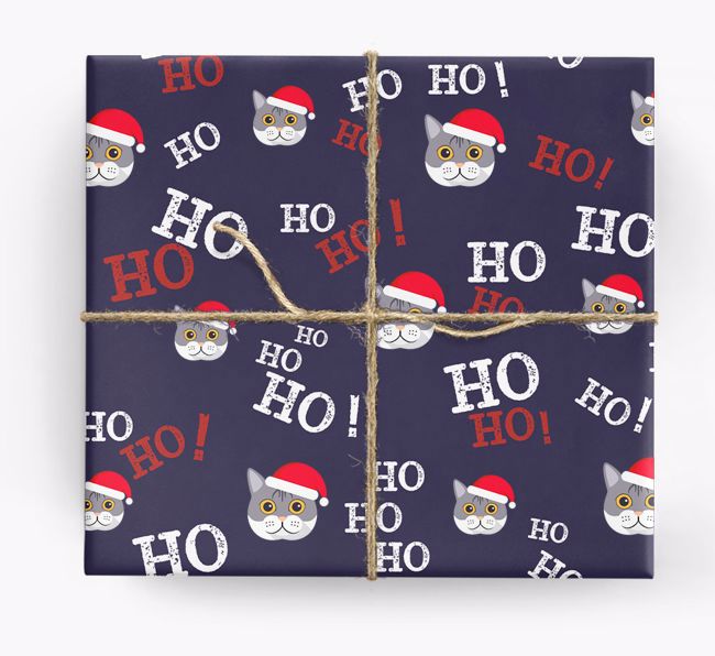 Ho! Ho! Ho!: Personalized {breedCommonName} Wrapping Paper