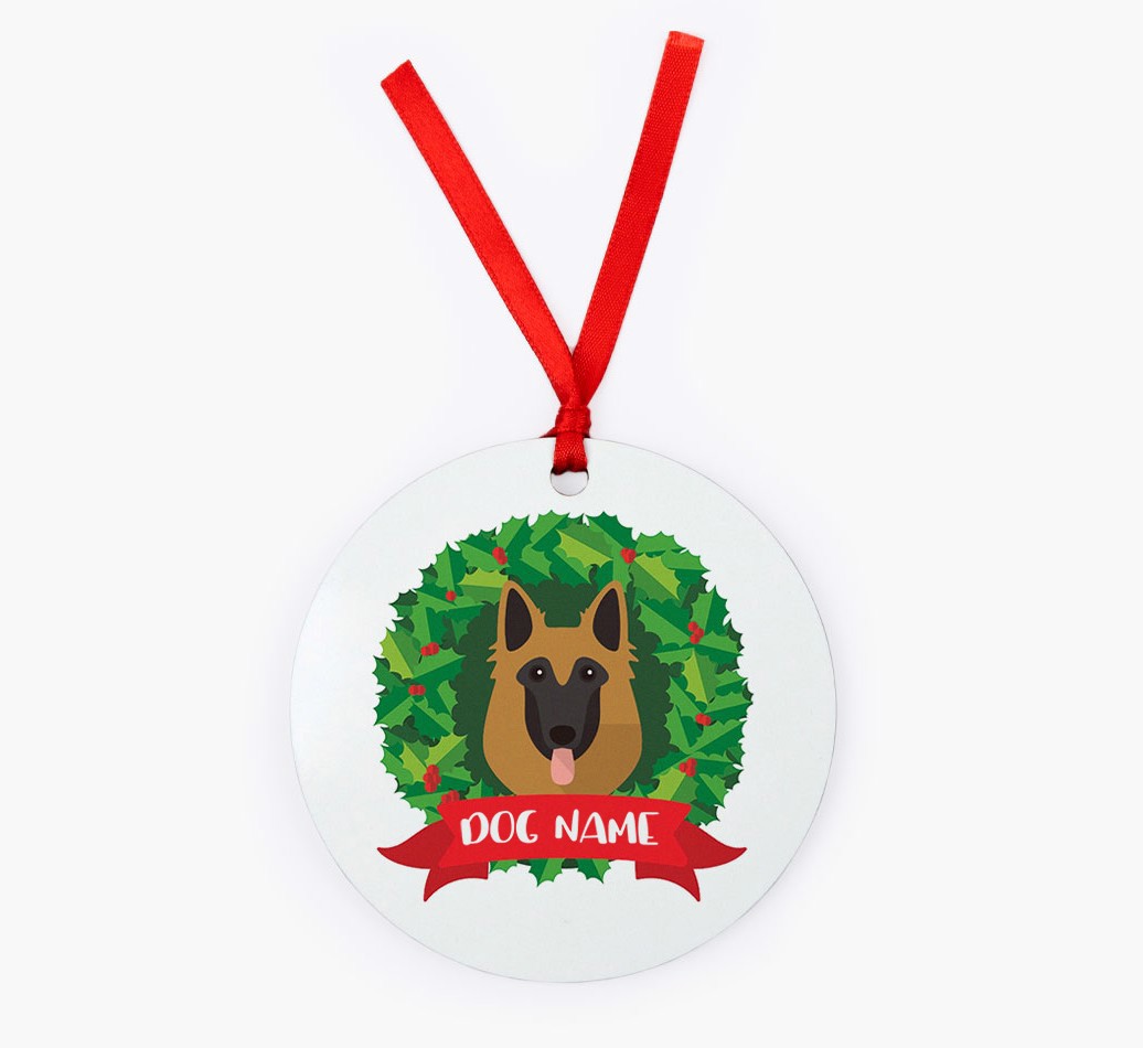 'Christmas Wreath' - Personalised {breedFullName} Ornament