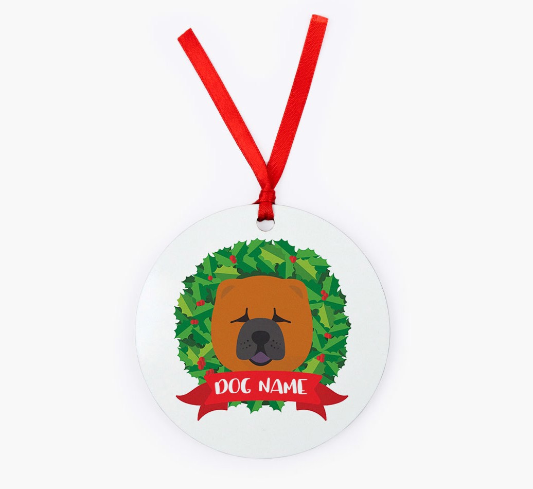 'Christmas Wreath' - Personalised {breedFullName} Ornament