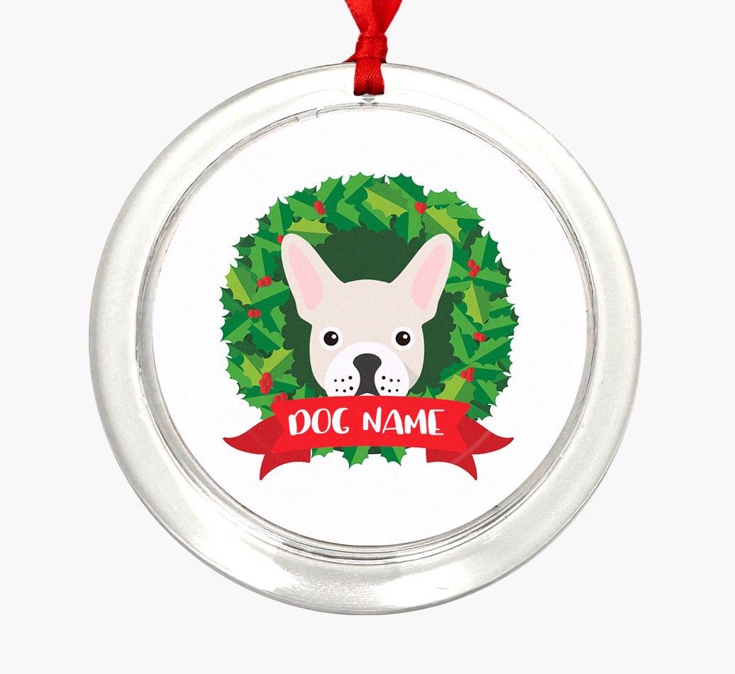'Christmas Wreath' - Personalized {breedFullName} Ornament
