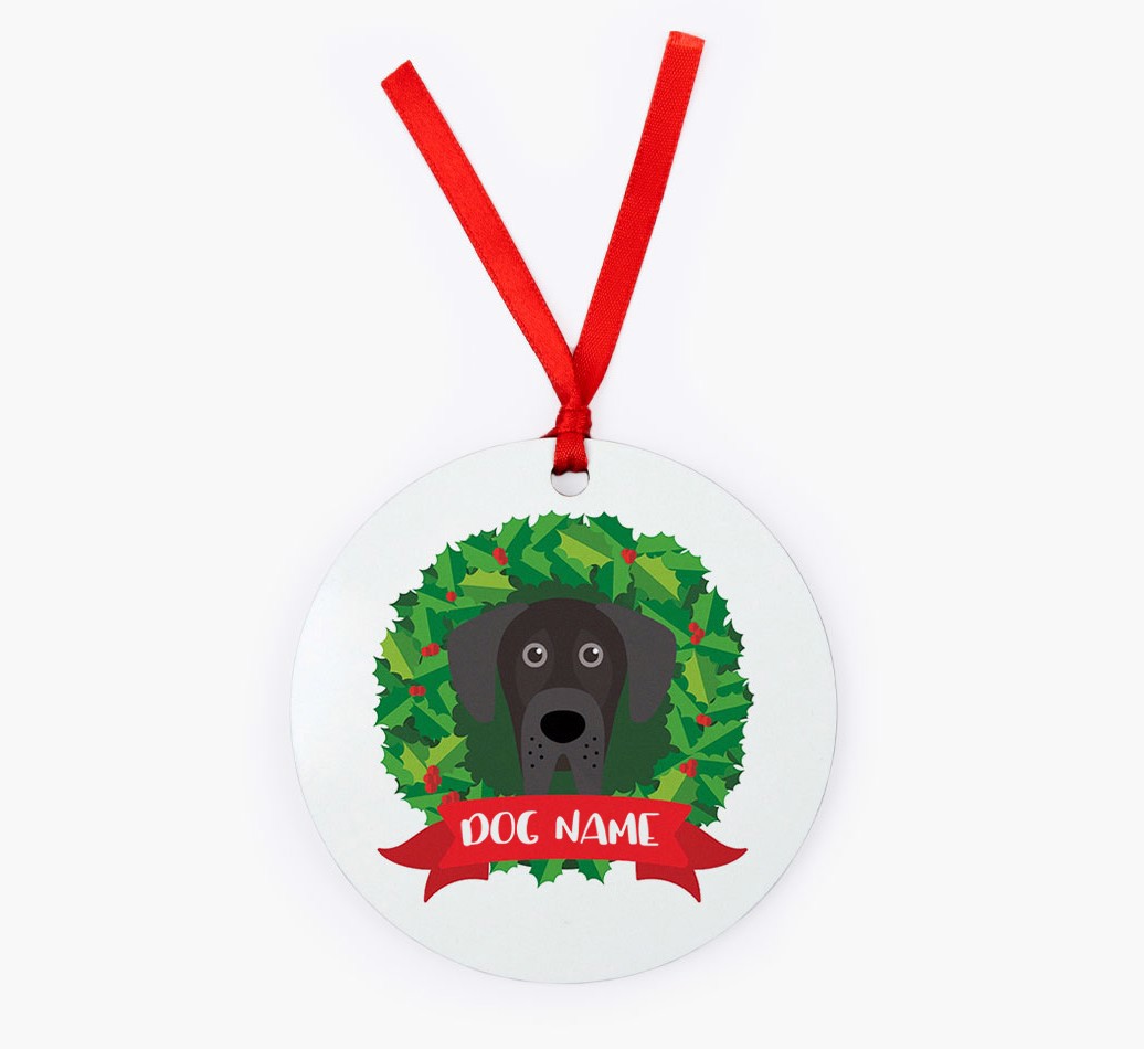 'Christmas Wreath' - Personalised {breedFullName} Ornament