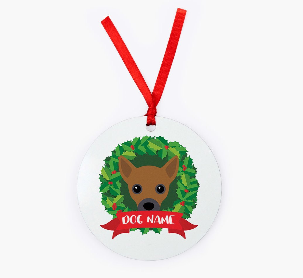 'Christmas Wreath' - Personalised {breedFullName} Ornament