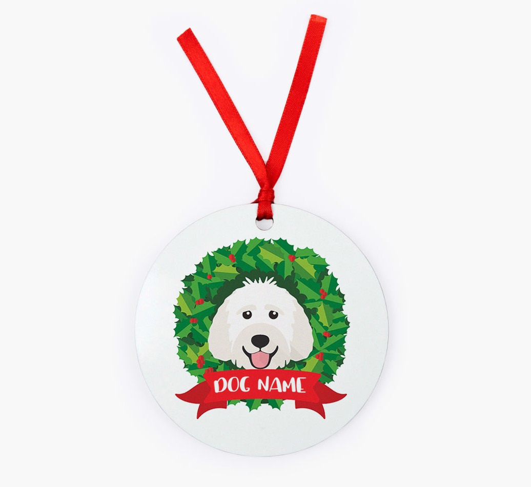 'Christmas Wreath' - Personalised {breedFullName} Ornament