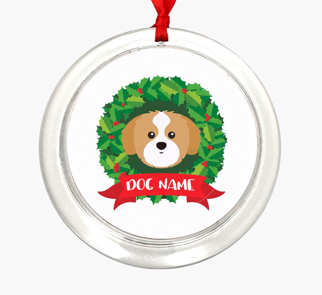 'Christmas Wreath' - Personalized {breedFullName} Ornament