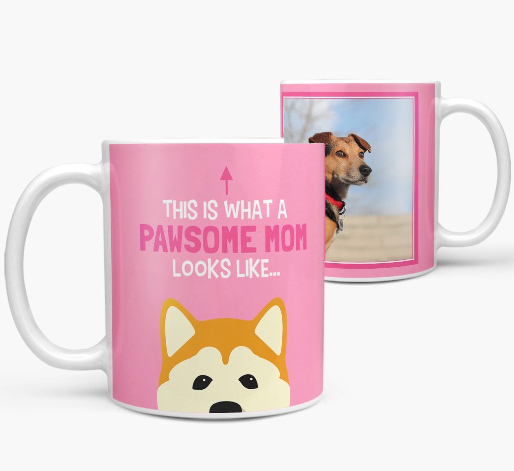 Personalized 'This Is What A Pawsome Mom Looks Like...' Mug both views