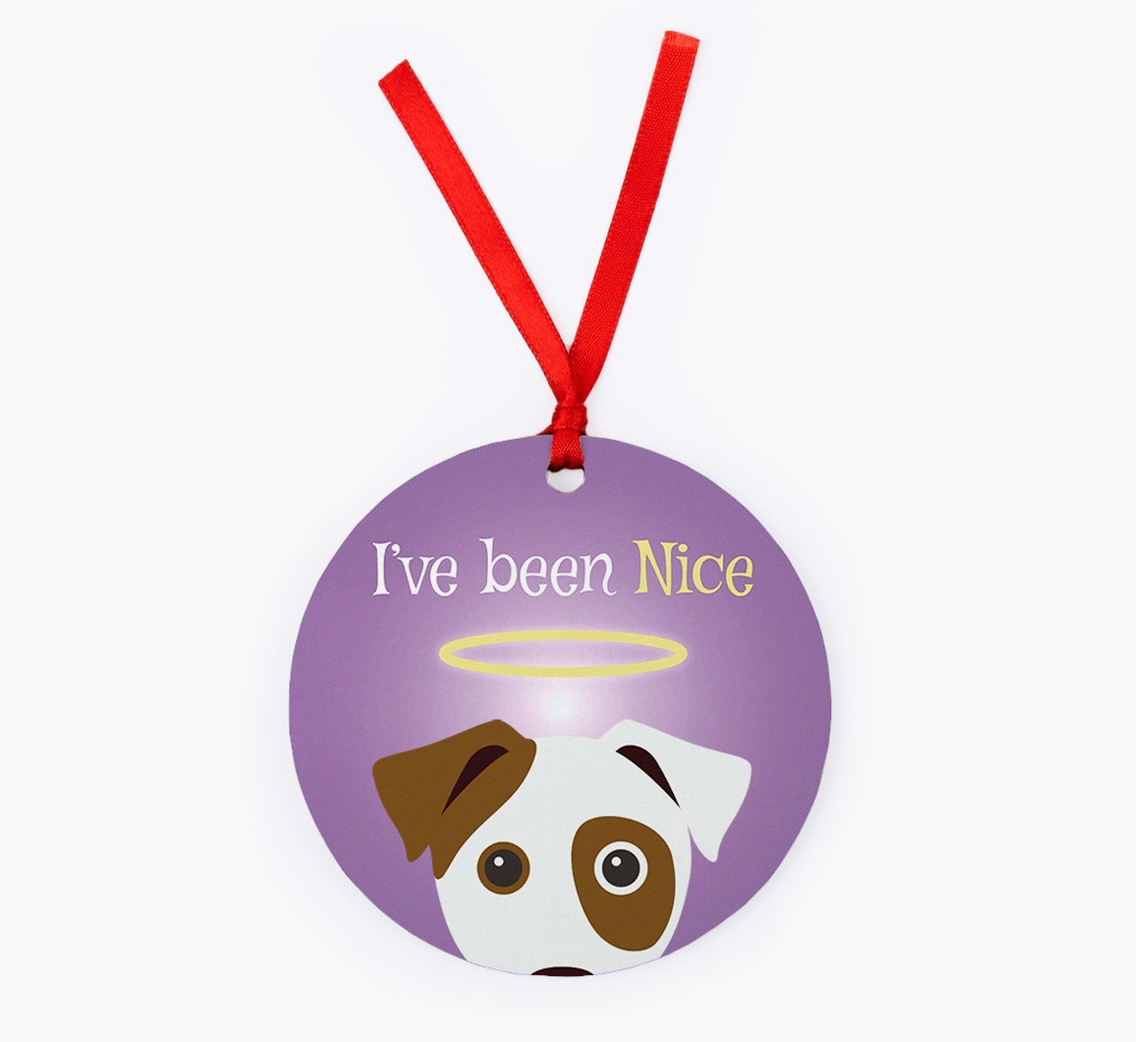 'I've Been Nice' - Personalized {breedFullName} Ornament - Front