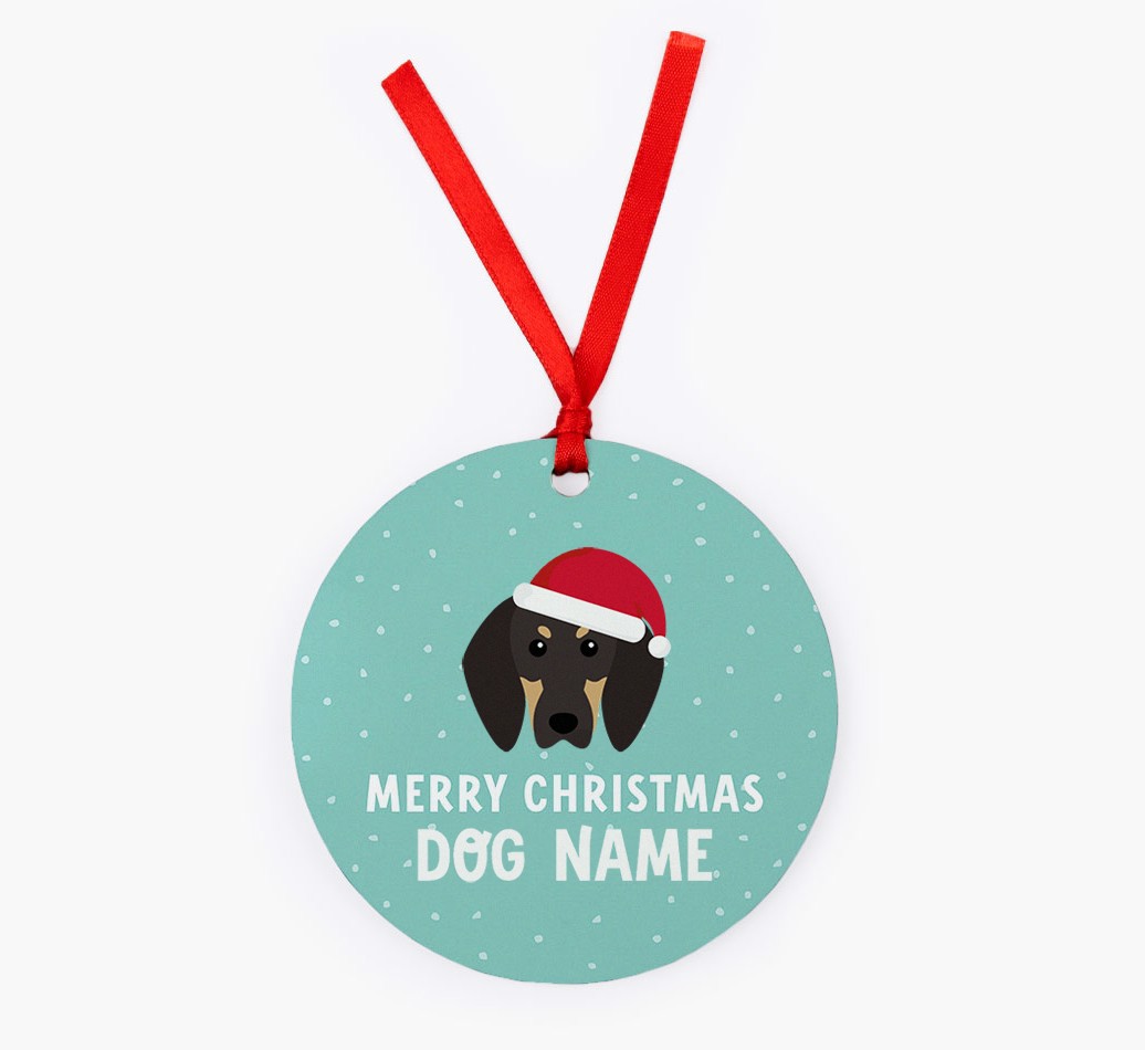 Merry Christmas: Personalised {breedFullName} Christmas Decoration - Front