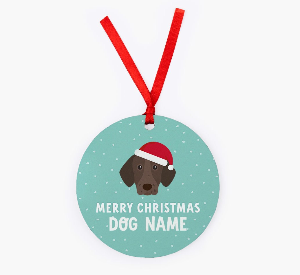 Merry Christmas: Personalised {breedFullName} Christmas Decoration - Front
