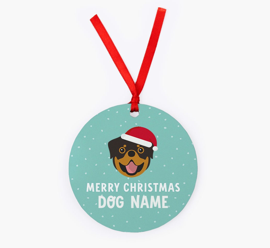 Merry Christmas: Personalised {breedFullName} Christmas Decoration - Front