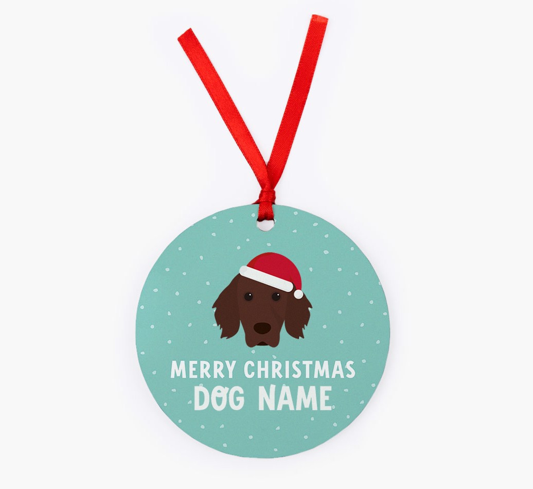 Merry Christmas: Personalised {breedFullName} Christmas Decoration - Front