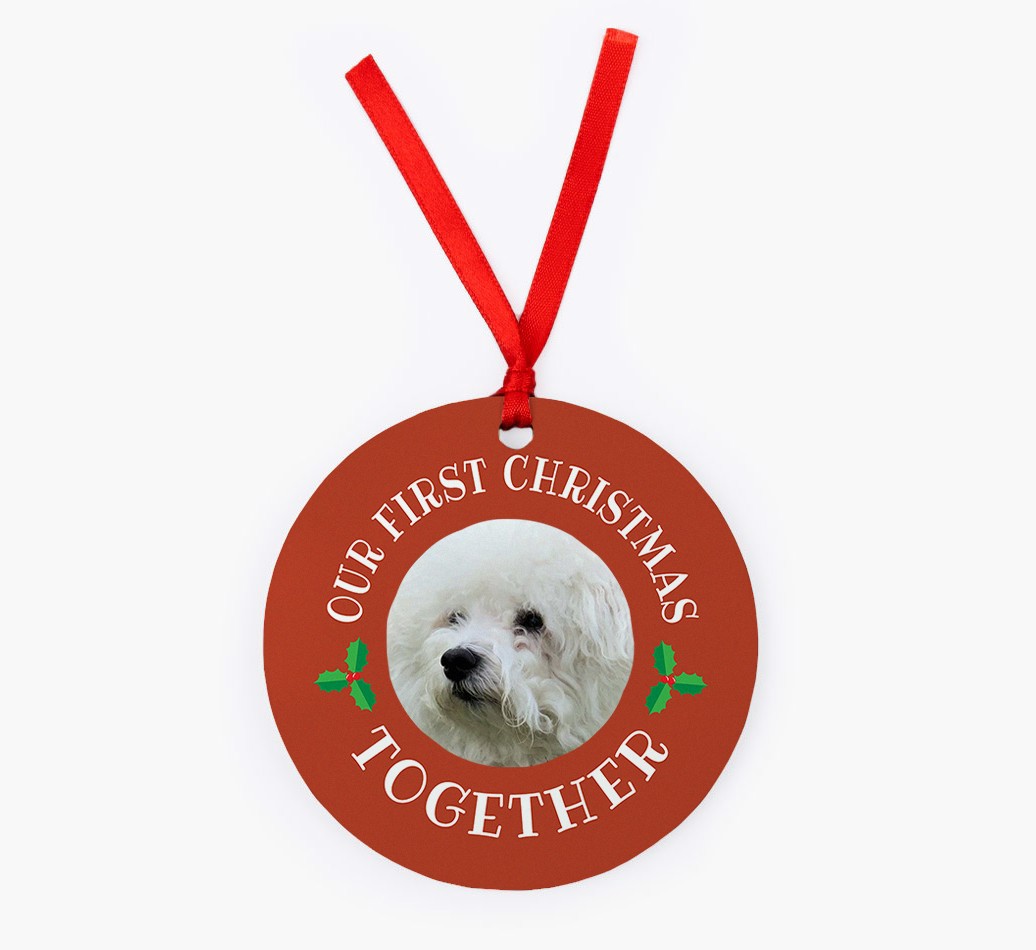 'Our 1st Christmas' - Personalised Photo Upload {breedFullName} Ornament - Front
