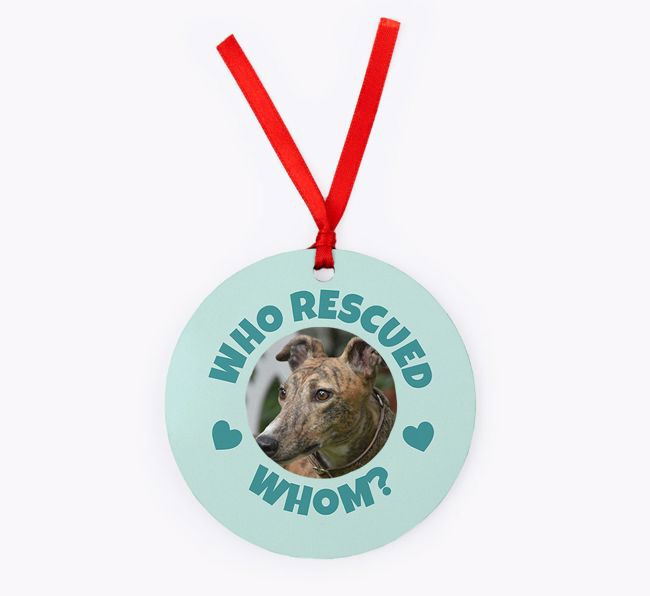 'Who Rescued Whom?' -  Personalized {breedFullName} Christmas Decoration