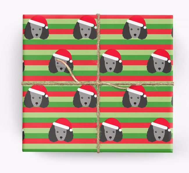 'Xmas Stripes' - Personalized {breedFullName} Wrapping Paper