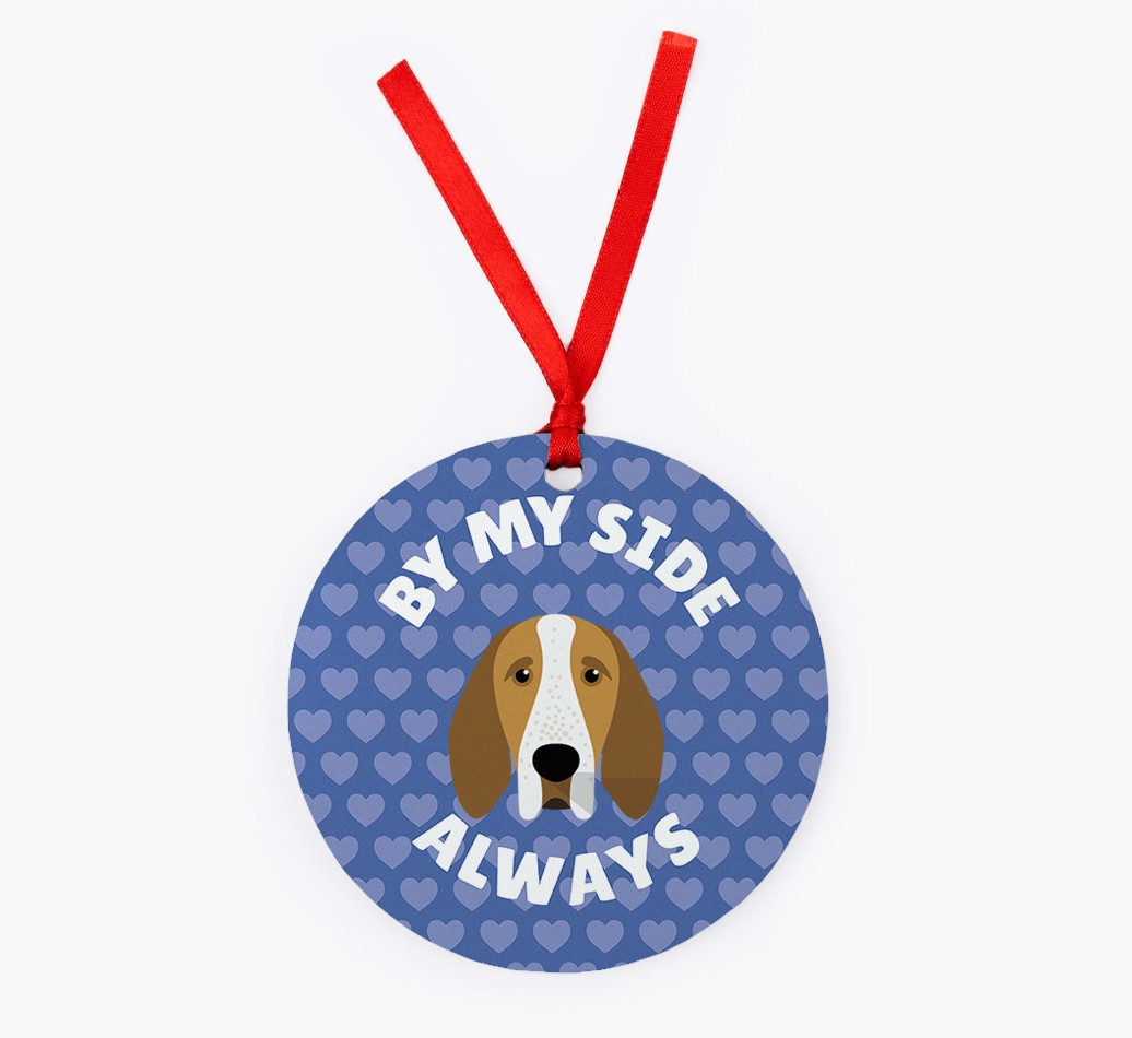 'By My Side Always' - Personalised {breedFullName} Ornament - Front