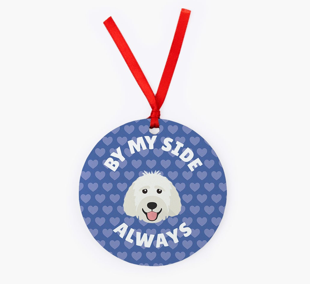 'By My Side Always' - Personalised {breedFullName} Ornament - Front