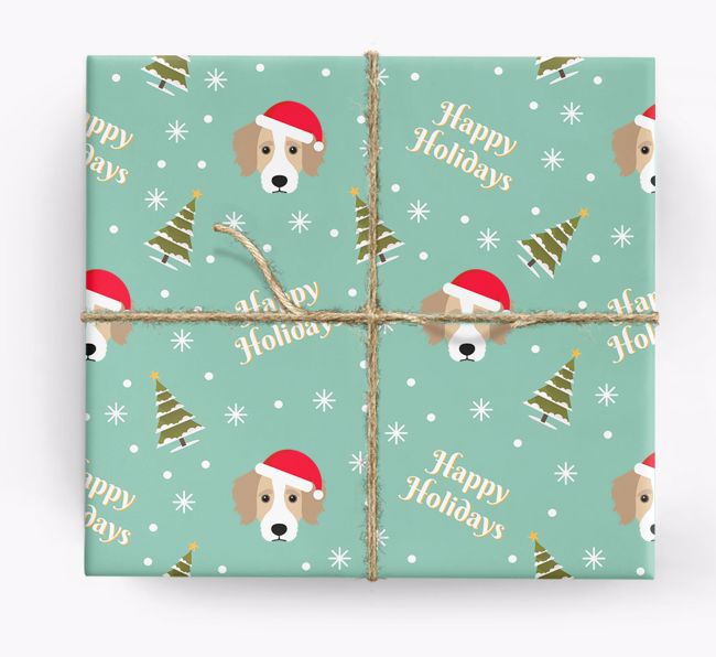 'Happy Holidays' - Personalised {breedFullName} Wrapping Paper