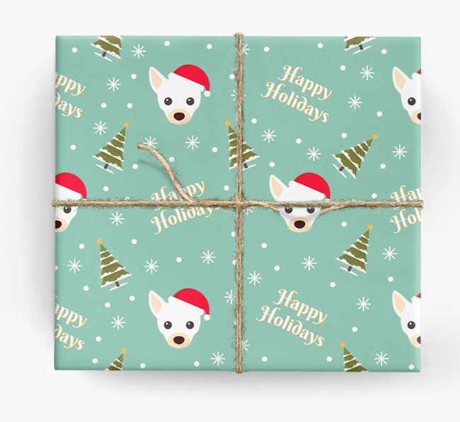 'Happy Holidays' - Personalized {breedFullName} Wrapping Paper