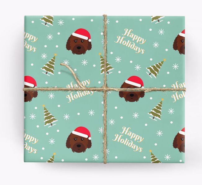 'Happy Holidays' - Personalized {breedFullName} Wrapping Paper