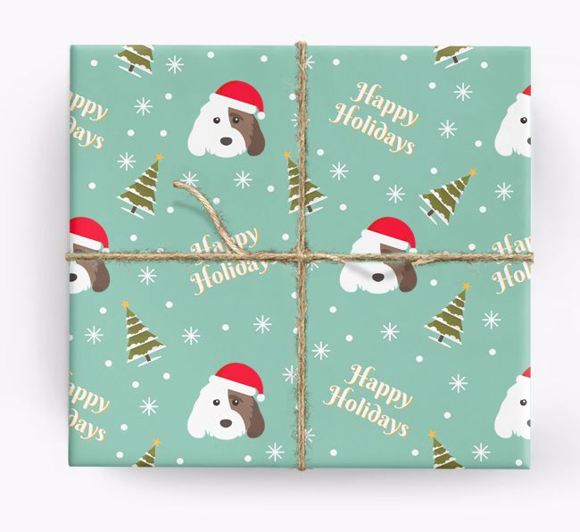 'Happy Holidays' - Personalized {breedFullName} Wrapping Paper
