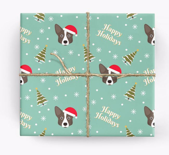 'Happy Holidays' - Personalized {breedFullName} Wrapping Paper