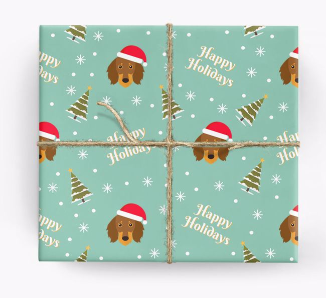 Sausage Dog Christmas Wrapping Paper Kit, Dachshund Wrapping Paper